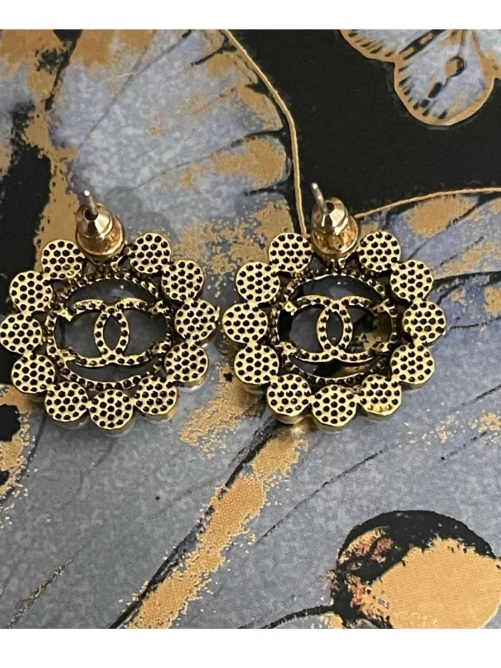 Button Earrings - Picture 2 of 3